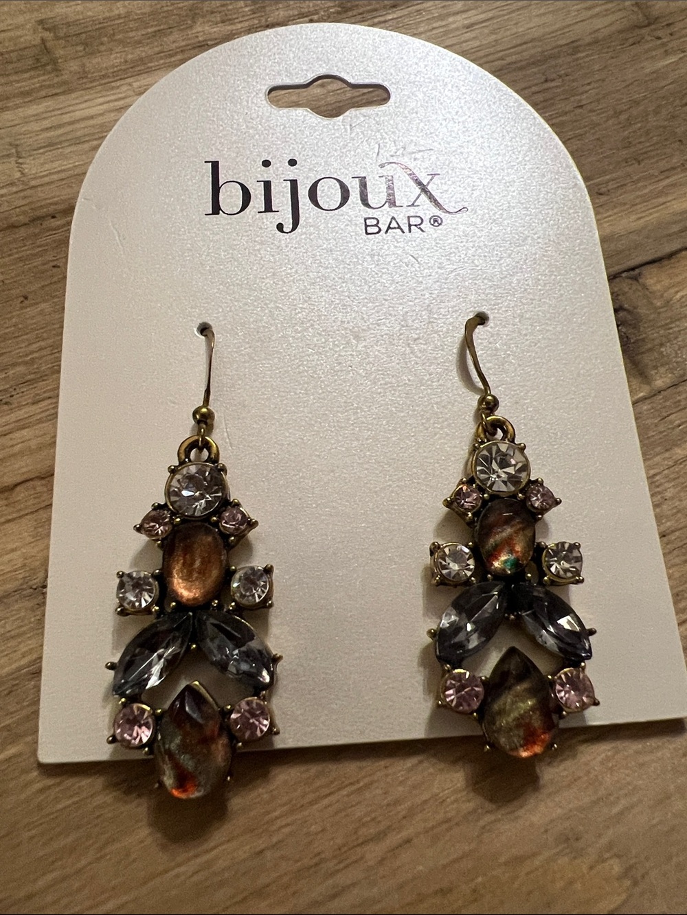 3/$18 Bijoux Bar Multitone Crystal Drop Earrings Lot 2120